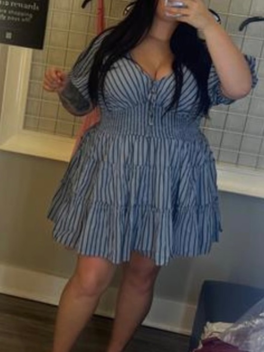 NWT Belle Isle by Torrid Puff Sleeve Smocked Mini Dress in Blue Size 2=2X=18/20 - Picture 8 of 10